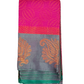 Elegant Pink And Green Color Floral Design Art Silk Saree For Women