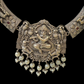 Beautiful Premium HQ Oxidized Temple Design Pearl Beaded Necklace With Earrings