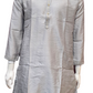 Appealing Silver Color Jacquard Men’s Kurta With Pajama Pants
