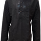 Alluring Black Color Silk Kurta With Pajama Suits For Men