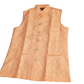 Alluring Designer Light Orange Men's Koti Jacket With Butta Design