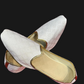 Graceful White Color Flats Designed Mojaris for Men