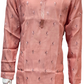 Attractive Pink Color Embroidery Work Silk Kurta With Pajama For Men