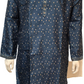 Attractive Blue Colored Silk Jacquard Kurta With Pajama For Men