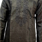 Attractive Black Color Silk Embroidery Kurta With Pajama Suits For Men