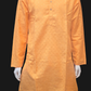 Elegant Orange Colored Self Checked Pattern Kurta With Pajama Pant