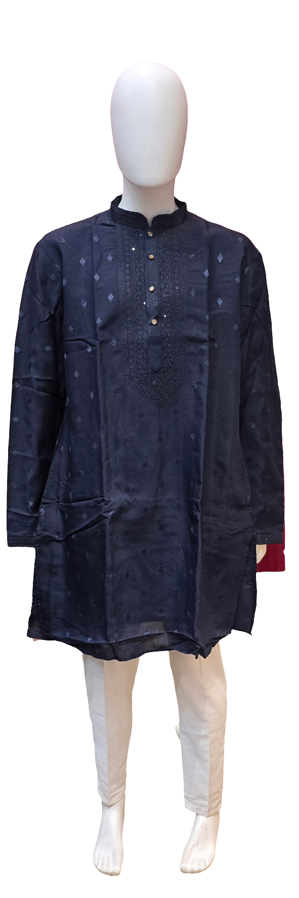 Beautiful Blue Color Silk Full Sleeve Kurta Pajama Set For Men
