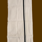 Pretty Men's White Premium Pure Cotton Dhoti With Dark Green Color Border