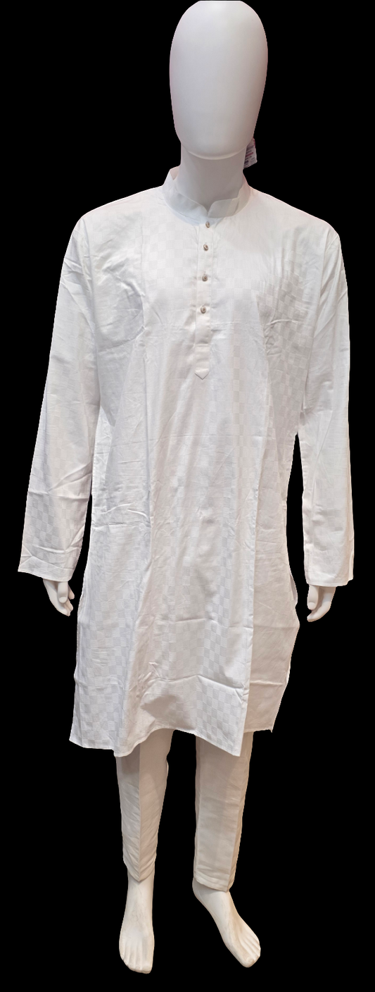 Stunning White Color Designer Men's Kurta With Pajama Pant