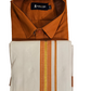 Alluring Brown Color Half Sleeves Cotton Shirt With Matching Border Dhoti Set