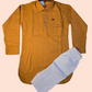 Elegant Mustard Yellow Color Cotton Kurta With Pajama Pant For Kids