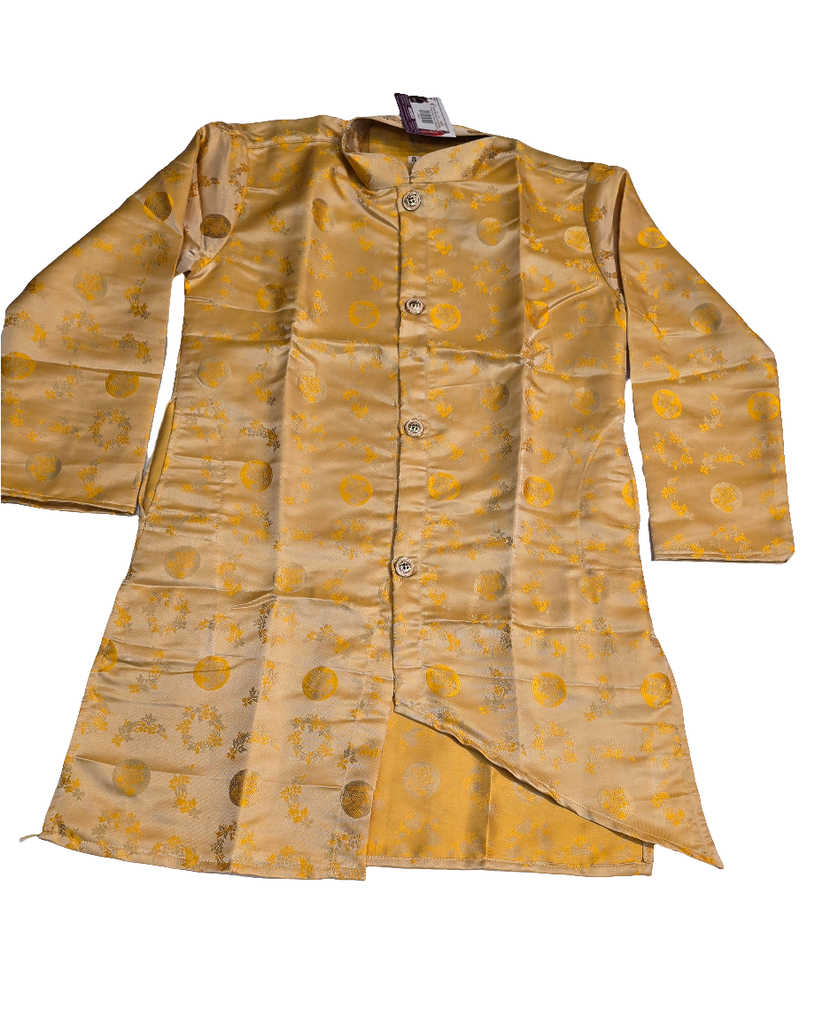 Yellow Colored Jacquard Kurta Pajama Sets In USA