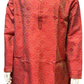 Beautiful Red Colored Jacquard Men's Kurta With Floral Printed Work