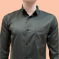Pleasing Dark Green Color Full Sleeve Shining Silk Shirts For Men