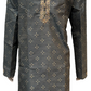 Pretty Gray Color Pure Zardozi handwork Kurta With Pajama For Men