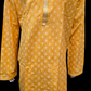 Attractive Yellow Color Cotton Printed Designer Men's Kurta set