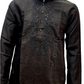 Attractive Black Color Silk Embroidery Kurta With Pajama Suits For Men