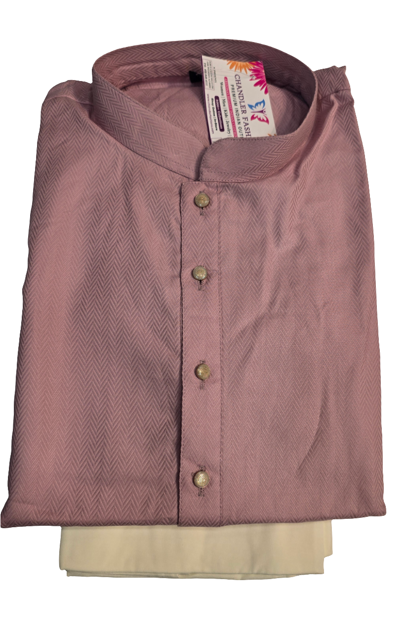 Stunning Pink Color Designer Men's Kurta With Pajama Pant