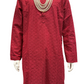 Appealing Maroon Color Jacquard Chikankari Kurta Set For Men