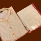 White Color Art Silk Neck Embroidery Work Kurta Near Me
