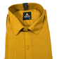 Appealing Mustard Yellow Color Half Sleeves Cotton Shirt With Matching Border Dhoti Set