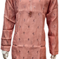 Attractive Pink Color Embroidery Work Silk Kurta With Pajama For Men