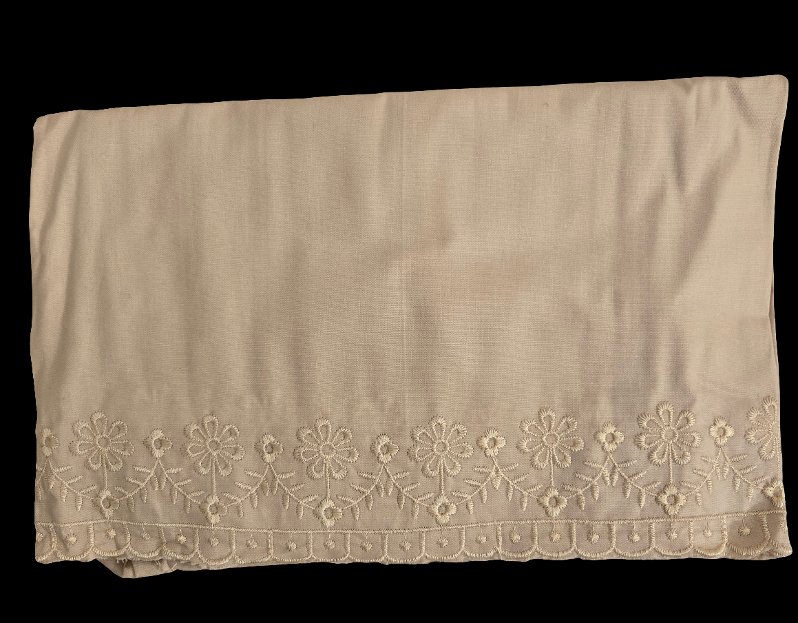 Beautiful Beige Color Readymade Cotton Petticoat With Flower Design 