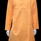 Elegant Orange Colored Self Checked Pattern Kurta With Pajama Pant