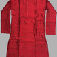 Appealing Red Colored Silk With Printed Work Kurta With Pajama Sets For Men