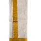 Impressive Premium White Color Dhoti With Gold  Zari Border For Men