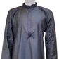 Charming Navy Blue Colored Armani Silk Kurta Pajama Sets For Men