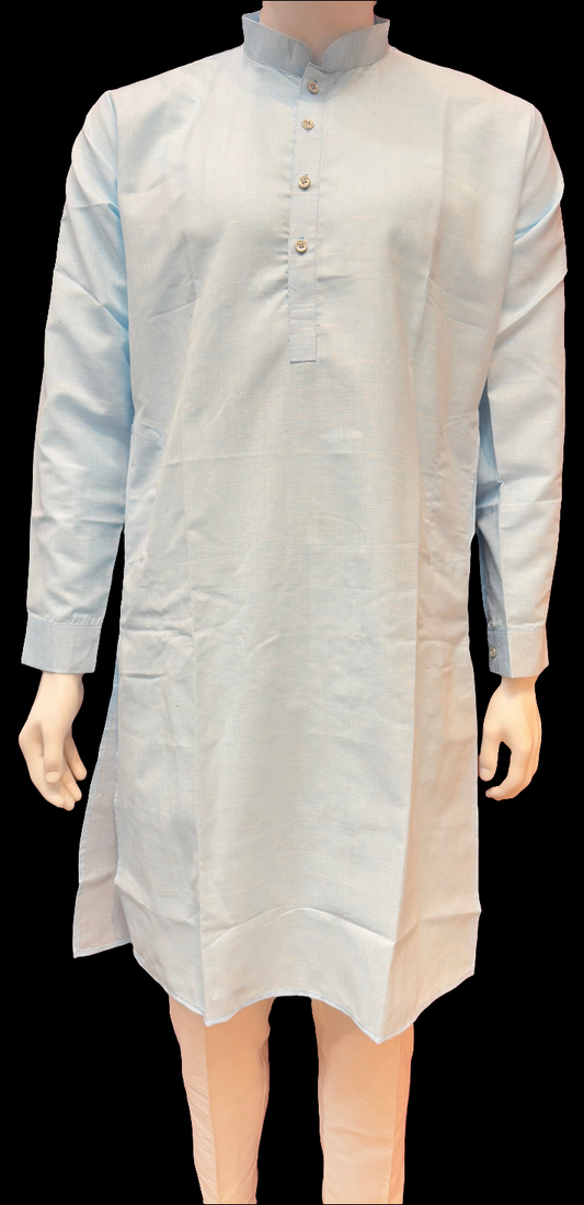 Appealing Light Blue Color Men's Kurta With Pajama Pant