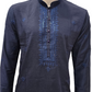 Elegant Blue Color Soft Silk Kurta With Pajama For Men