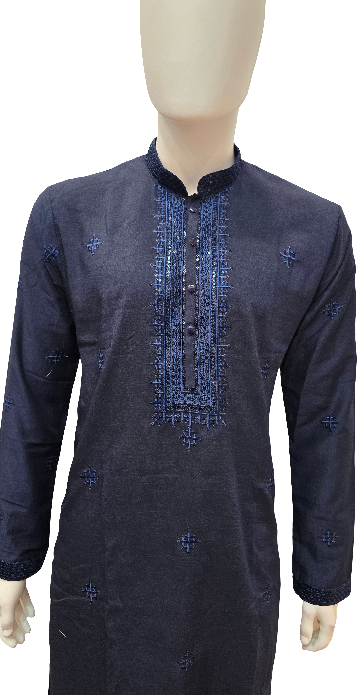 Elegant Blue Color Soft Silk Kurta With Pajama For Men