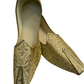 Attractive Gold Color Juti Wedding Mojari Shoes And Sherwani Shoes For Men
