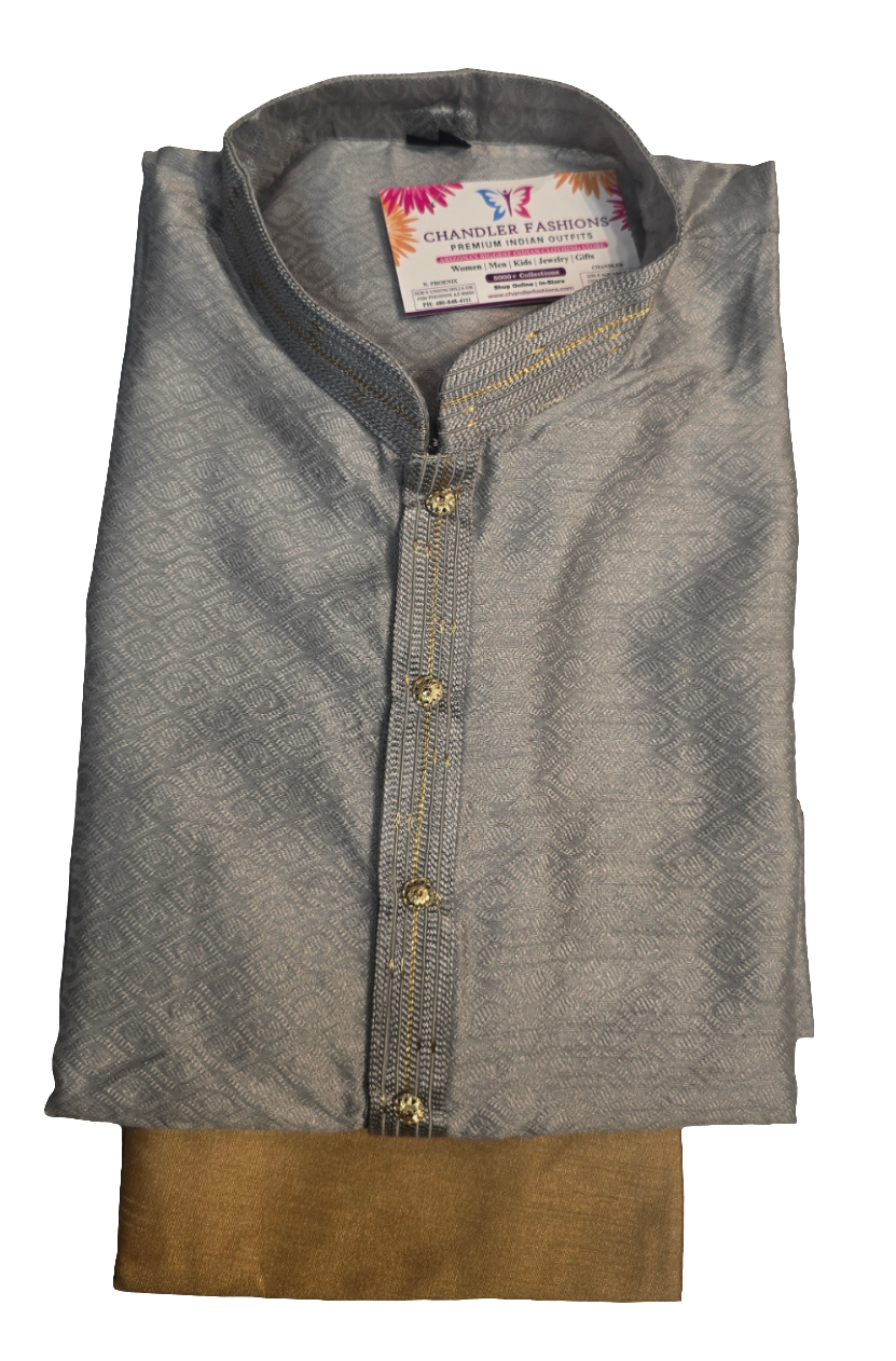 Jacquard Men’s Kurta With Pajama Pants In Tempe
