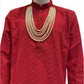 Appealing Maroon Color Jacquard Chikankari Kurta Set For Men