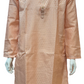 Appealing Peach Color Jacquard Kurta Suit For Men