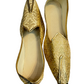 Attractive Gold Color Juti Wedding Mojari Shoes And Sherwani Shoes For Men