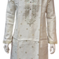 Attractive Cream Color Silk Kurta With Embroidery Work Suits For Men