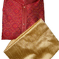 Beautiful Red Colored Jacquard Men's Kurta With Floral Printed Work