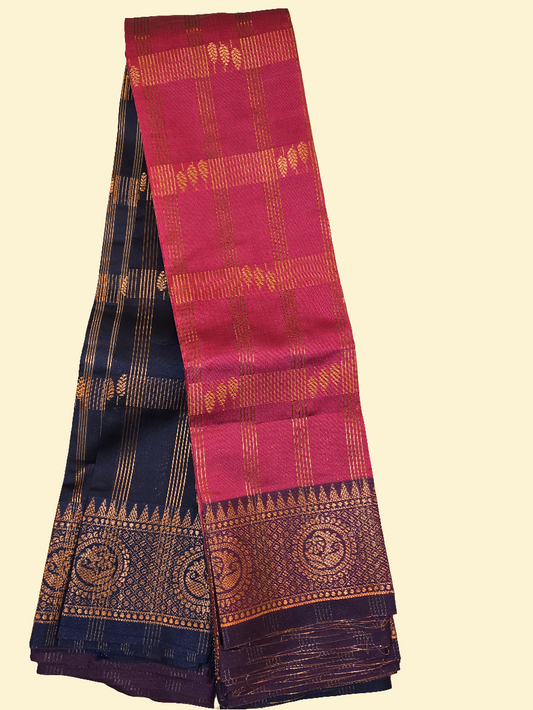 Beautiful Pink Colored Art Silk Saree With Contrast Border For Women