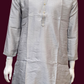 Appealing Silver Color Jacquard Men’s Kurta With Pajama Pants In USA
