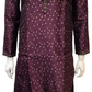 Pretty Dark Purple Color Silk Cotton Kurta With Pajama For Men