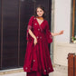 Gorgeous Maroon Color Chinon Anarkali Suits With Dupatta Near Me