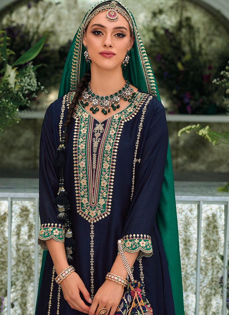 Pleasing Premium Silk Embroidery Kurti In USA