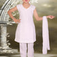 Elegant Light Pink Color Cotton Chikan Suits For Girls