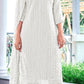 Attractive White Color Chiffon With Embroidery Salwar Suits With Dupatta