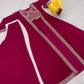  Maroon Color Embroidery Lace Kurti With Palazzo Suits  For Women In USA