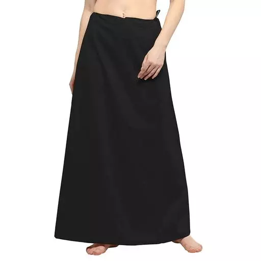 Women's Cotton Regular Black Saree Petticoat